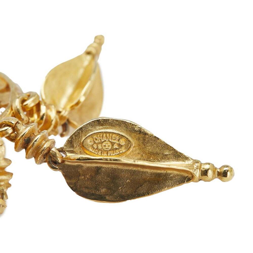 CHANEL Authentic Vintage Gold Logo Brooch - Picture 3 of 4